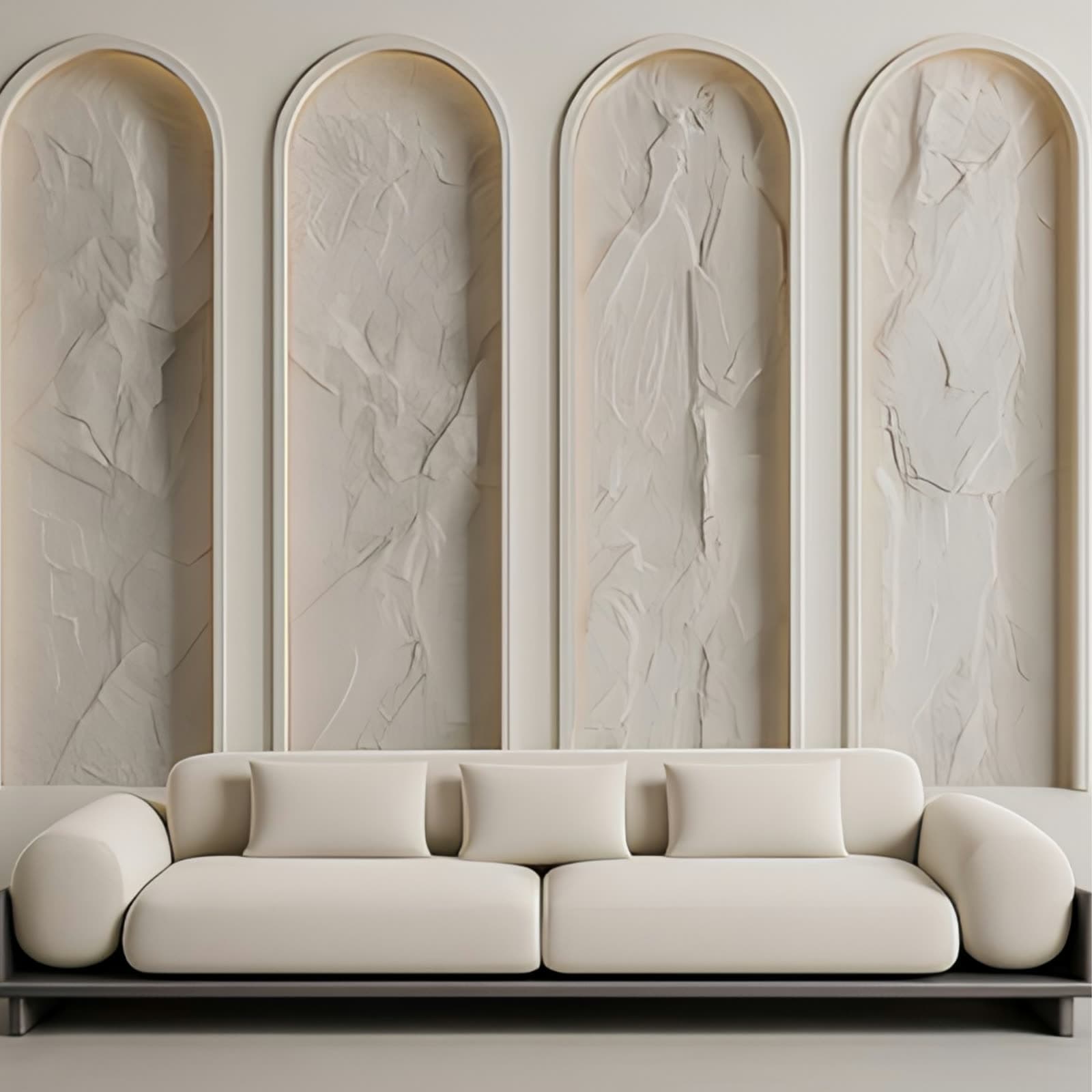 PU stone arched niches, living room