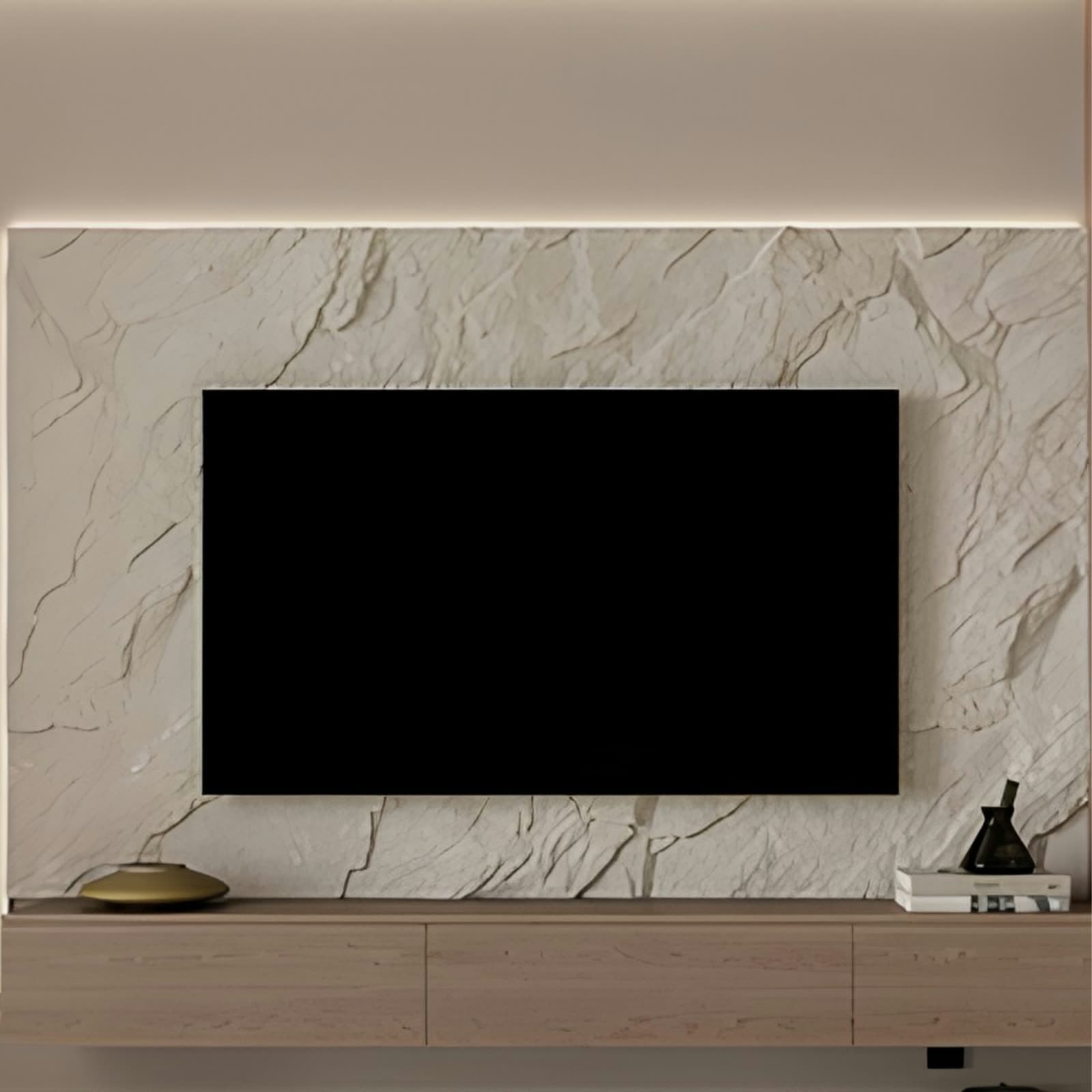 PU stone feature wall, TV lounge