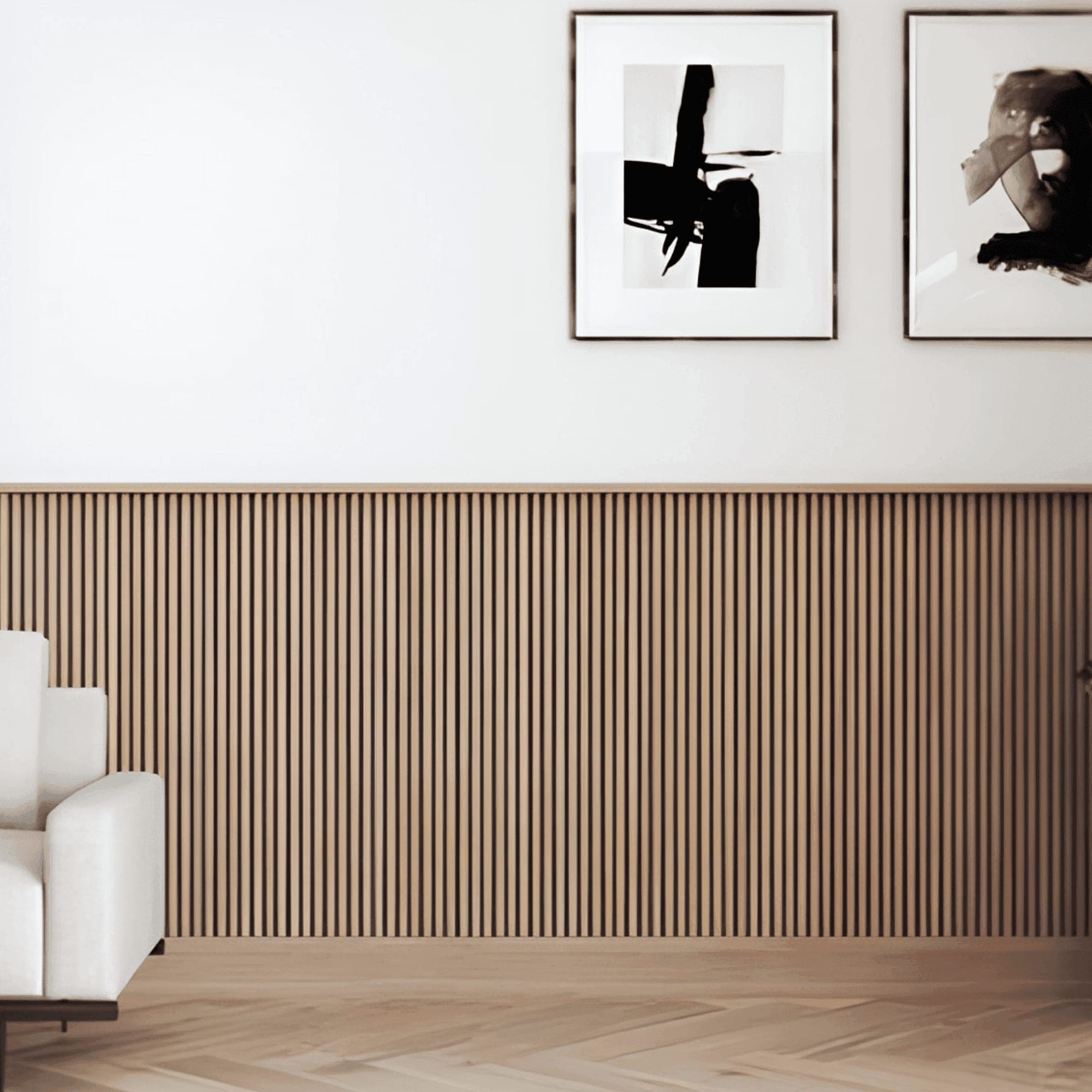 Fluted panel wall, navy finish